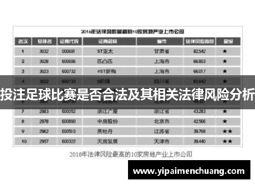 投注足球比赛是否合法及其相关法律风险分析